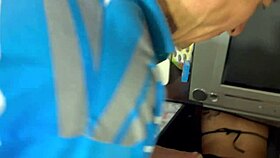 big ass busty neighbor stuck, old guy helps then fucks her silly