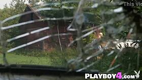 Jenessa Dawn strips naked showing big ass outdoors