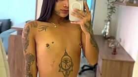 wanna see this transsexual tease her huge cock slowly?