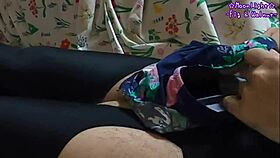 Garter Swimsuit Crotch Masturbation to Gushing Climax