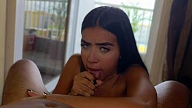 horny latina guy tempts petite student babe's tight ass