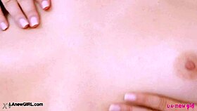 Tall brunette model teases her sexy curves close-up