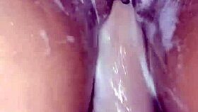 Colombian bride showers with dildo in homemade toy play