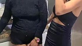 friends chatting turns into teasing flashes and bare reveals