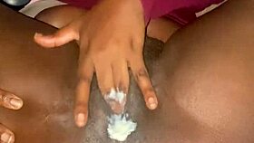 Watch this horny brunette finger her wet hairy pussy to orgasm! 🥵💦