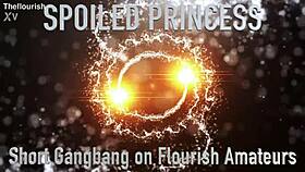 trailer princess takes double nut facial in short outdoor gangbang