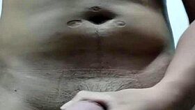 Three Explosive Cumshots in Steamy Bedroom Video Call with Pretty Hijab Girlfriend