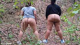 Sapphire and pandora shake huge asses twerking naked outdoors 🌳🍑💨