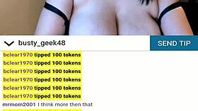 Busty Geek Teases Massive Tits In Steamy Webcam Show For Fans