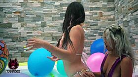 hey wanna see me play her wet pussy in the jacuzzi? big clit licking orgasm