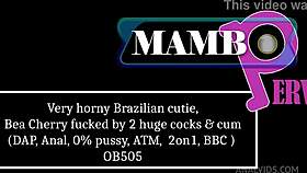 brazilian cutie bea cherry takes two huge cocks in intense anal session