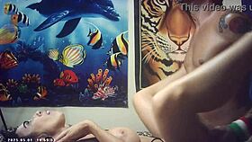 behind the scenes, glasses brunette candice cumm tests intense italian machine passion