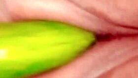 Village Desi Wife Rams Huge Cucumber Deep in Juicy Pussy Outdoors!