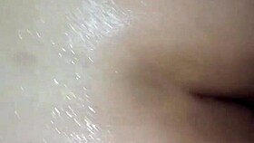 Colombian bride showers with dildo in homemade toy play