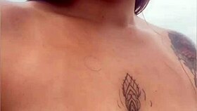 Begging him to whip out hard cock from shorts on beach