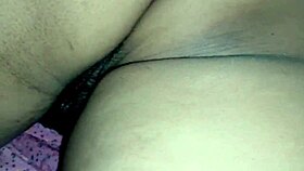 Juicy pussy bent over bed for deep creampie pounding and licking