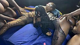 african monster cock pounds three black lesbians in orgy
