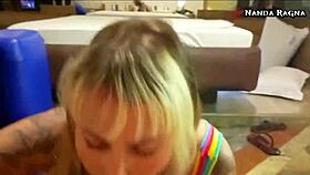 Hot blonde deepthroats wet then facial cumshot 💦😍