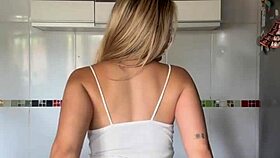 Blonde Amateur Shakes Big Ass Piercings Intensely