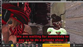 bound lesbian webcam girls get dirty in second life city bdsm show