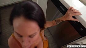 Mackenzie Lee milf in heels and glasses takes rough doggystyle pussy pounding hard