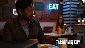 Bent over babe rims ass for loan officer cock