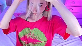 sweet eaton ladyboy teases in foot fetish webcam crossdress show