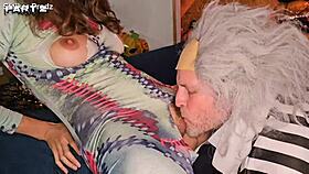 Halloween anal orgy rages with Alice Maze Irogenia Lyna Jade in 5on4 hardcore party!