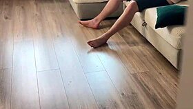 hot russian milf catches guy jerking and helps him explode pov