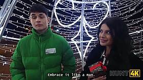 hunt4k showed her real christmas pounding while he watched 😏