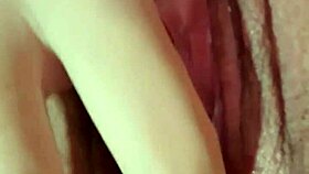 brazilian brunette fingers her big juicy pussy lips to orgasm homemade