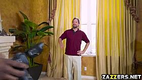 Hot milf dives right in sucking Kyle Mason's huge monster cock 😍💦