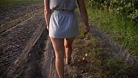 Out walking flashing juicy ass under short skirt 😈🍑👀