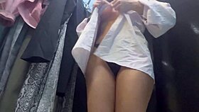 Real Russian Milf Strips Panties in Hidden Dressing Room