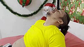 my wife surprised me christmas deepthroat intense doggy big cock