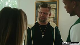 coach fucks pregnant cheerleader deep to keep her secret safe