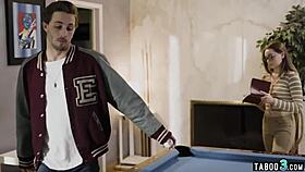 Pervy superstar exploits timid teen reporter Aften Opal with monster cock