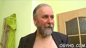 Horny Old Man Pounds Bent Over Teen Babe