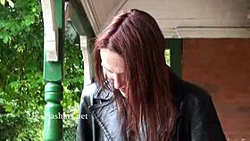 hey watch this skinny tattooed granny flash nude in public parks?