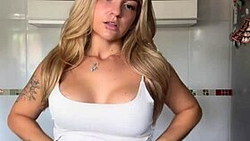Blonde Amateur Shakes Big Ass Piercings Intensely