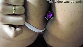 yo today i grabbed that medium buttplug to stretch my bbw wife's tight fat ass cheeks wide open