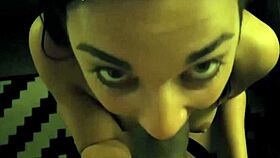 italian stripper brunette teases with pov seduction and blowjob