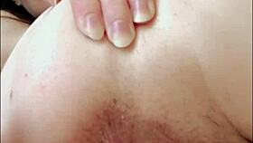 russian student in black stockings fingers tight anus and pussy