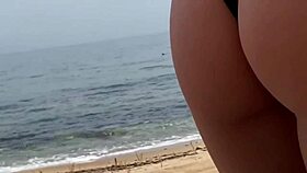 Real Brunette Latina Rides Boyfriend Cock Public Beach Frenzy