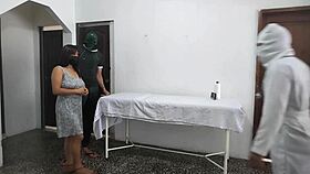 Perverted Doctor Sneaks Doggystyle Fuck with Sexy Latina Patient as Husband Waits Outside