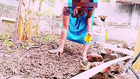 Landowner ravages village woman in hardcore outdoor fuck with Telugu dirty talk