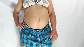 hot pregnant latina milf poses big tits ass in lingerie ready for pounding