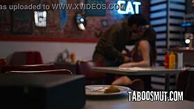 Bent over babe rims ass for loan officer cock