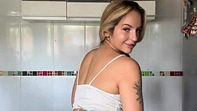 Blonde Amateur Shakes Big Ass Piercings Intensely