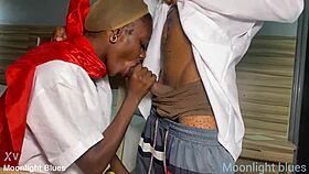 Ebony Petite 18+ Student Tempts Teacher with Moans Before Christmas Break Seduction